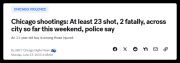 芝加哥槍擊案頻發,至少23人中彈,兩人死亡